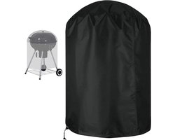 Waterkoker BBQ Cover - Waterdichte Ronde Barbecue Cover - Rip-proof 420D Oxford Stof - Anti-UV Grill Barbecue Cover met Winddicht Zijband - Zwart (Φ77x97cm)