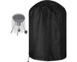 Waterkoker Cover Waterdichte BBQ Hoes - Ronde Barbecue Hoes Rip-proof 420D Oxford Stof - Anti-UV Grill Hoes met Winddicht Zijband - Zwart (Φ70x96cm) BBQ hoes rond