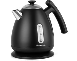 Waterkoker met Temperatuurregeling - Warmhoudfunctie - RVS - 1.7L - 40 tot 100°C - 2200W - Retro design - Zwart - Britecore
