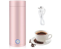 Waterkoker Mini/Kleine - Draagbare Waterkoker - 400ML - Roestvrij Staal - Auto - Kamperen - Reizen - Roze