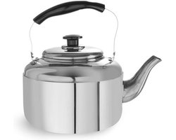 Waterkoker RVS - Theepot Koken - Water Verwarmen - Rubberen Handgreep - 6 Liter - Zilver