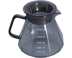 Waterkoker voor koffie en thee - Glazen serverpot - Hittebestendige koffiekan - Doorzichtige theepot voor keuken - Koffiepot voor bar, toonbank en receptie (600ml)