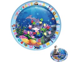 Watermat voor huisdieren - speelmat in het water - aai-mat - koelmat - water speelmat kat - kruipmat voor kinderen - opblaasbaar waterbed - geschikt voor kleine honden - speelgoed voor kinderen - blauw - 65*65 cm