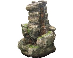 Waterornament - Voor buiten - Tuin - Water Fontein Met Lichten - Waterval Ontwerp - Kamerfontein - Tuindecoratie - Met Pomp - 59 x 47 x 31 cm