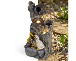Waterornament - Voor buiten - Tuin - Water Fontein - Waterval Ontwerp - Kamerfontein - Tuindecoratie - Met Pomp - 30 x 27 x 57 cm