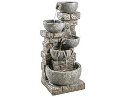 Waterornament - Voor buiten - Tuin - Water Fontein - Waterval Ontwerp - Kamerfontein - Tuindecoratie - Met Pomp - 34L x 36B x 80H cm