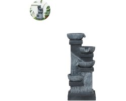 Waterornament - Voor buiten - Tuin - Water Fontein- Waterval Ontwerp - Kamerfontein - Tuindecoratie - Met Pomp - 36,5 x 32 x 73 cm