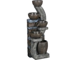 Waterornament - Voor buiten - Tuin - Water Fontein - Waterval Ontwerp - Kamerfontein - Tuindecoratie - Met Pomp - 37 x 35 x 107 cm