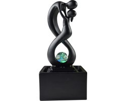 Waterornament voor in huis, fontein binnen, zwart, met licht