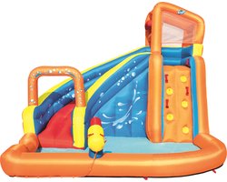 Waterpark turbo splash met klimwand en zwembad, incl airblower - 365x320x270cm