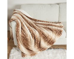 Waterproof Huisdieren Dekentje, Zachte Kunstbont Deken voor Bank Bed Couch, Vloeistofdichte Deken voor Grote Hond of Kat, Omkeerbaar Wasbaar Pluche, Dubbelzijdig, Bruin Hert, 100x150cm
