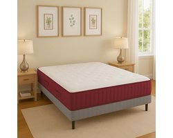Waterschuim Matras - Traagschuim Matras - Ontspannen Slapen - Temperatuurregulerend - 200x200 cm - Rood