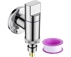 Waterstop Kraan voor Wasmachine - Hoekventiel met 1/2 en 3/4 Aansluiting