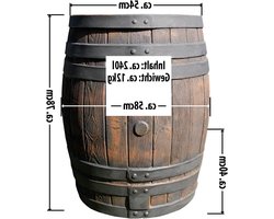 Waterton met Kraan - Regenton Opslagtank - Regenwater Opvangen - Eiken Vat Look - 240 liter - Bruin