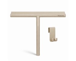 Waterval® XL Douchewisser 33 cm – Siliconen Trekker voor Douchewand & Badkamer – Inclusief Ophanghaak – Streeploos – Taupe