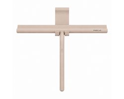 Waterval XL Douchewisser 33 cm – Siliconen Trekker voor Douchewand & Badkamer – Inclusief Ophanghaak – Streeploos – Taupe / Beige