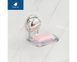 Waterval Zeephouder Zuignap RVS – Zeepbakje met Zuignap bevestiging – RVS Zwevende Zeeptray