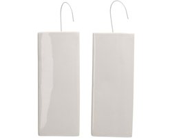 Waterverdamper voor een radiator - 2x stuks - kunststeen - wit - 8 x 3,5 x 20 cm - luchtbevochtiger