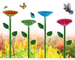 Watervoer drinkbekers voor bijen en insecten - 4 stuks, ideaal bijenbad voor de tuin, bloemendesign, 65 cm