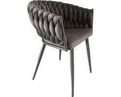 Wave chair Eetkamerstoel Velvet Zand/Taupe Set van 2 Frame in kleur!