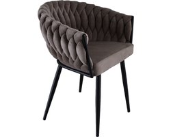 Wave chair set2 Eetkamerstoel velvet Zand/Taupe Set van 2