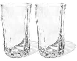 Wave Glazen Set 6-Delig 250 ml – Luxe Waterglazen & Drinkglazen – Aesthetic Golvend Design – Iced Coffee Glazen – Cocktailglazen – Frisdrank & Limonade Glazen – Modern Glaswerk – Vaatwasserbestendig – Trendy Keukengerei