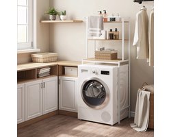 Waves - Opbergrek - Wasmachine rek - Wasmachine kast - Ombouw wasmachine - 3 laags met handdoekenrek