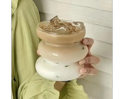 Wavy Bubbelglazen - Set van 2 - 450ml - Moderne Design Drinkglazen voor Koffie, Sap & Cocktails