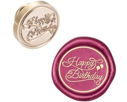 Wax Seal Stempel Hoofd Gelukkige Verjaardag Verwijderbare Afdichting Messing Stempel Hoofd voor Creatieve Gift Enveloppen Uitnodigingen Kaarten