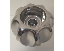 Waxine houder - Kaars houder - Kandelaar- Zilver - Aardewerk - 10cm