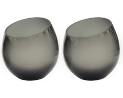 Waxinehouder Moho | Grijs | Ø15,5 x H15 cm | Set van 2 stuks