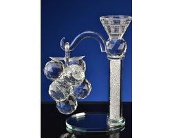 Waxine/kaars kandelaar helder kristal