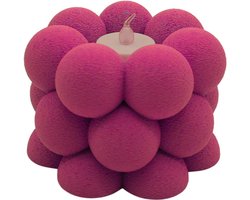 Waxinelichthouder Bubble Fuzzy - Plum - 3d geprint - Moderne woonaccessoire - Stijlvolle waxinelichthouder