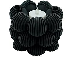 Waxinelichthouder Bubble Schuin Gestreept - Plum - 3d geprint - Moderne woonaccessoire - Stijlvolle waxinelichthouder