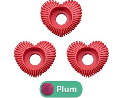 Waxinelichthouder Hart Gestreept - Plum - 3d geprint - Geschikt voor LED waxinelichtjes – Moderne woonaccessoire – Stijlvolle waxinelichthouder - 3 stuks