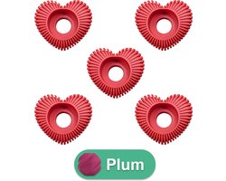 Waxinelichthouder Hart Gestreept - Plum - 3d geprint - Geschikt voor LED waxinelichtjes – Moderne woonaccessoire – Stijlvolle waxinelichthouder - 5 stuks