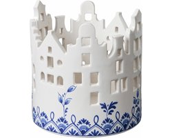 Waxinelichthouder Huisjes - Delfts blauw