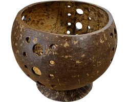 Waxinelichthouder – kaarshouder – kokosnoot – sfeerverlichting – handgemaakt – decoratie – natuurlijk – duurzaam – boho – interieuraccesoires – exotisch – tafel decoratie – handgemaakt – tropisch – sfeervol