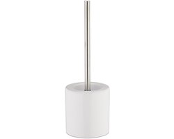 wc borstel houder - keramiek - met borstel en afneembare kop - 38,5 x 12,5 cm - wit