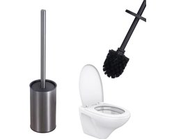 WC borstel met Houder-Rvs toiletborstel – Hygiënische toiletborstel met houder – Stijlvolle toiletborstel met spatbescherming – Schoonmaakset voor de badkamer met gouden afwerking – Geschikt voor toiletten -Toiletborstel met Houder-38*8*8cm
