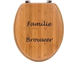Wc bril bamboe gepersonaliseerd met uw eigen tekst of afbeelding - ook eigen ontwerp is mogelijk - toiletbril