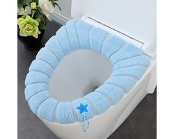 Wc Bril Hoes - Toiletbril Cover - Toiletbril - Wc Deksel - Wasbaar - Verwarmde Wc Bril - (Niet Elektrisch) - Warm - Handvat - Blauw