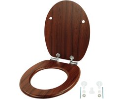 Wc bril softclose - 37,5 x 43,5 cm - tot 150 kg - donkerbruin