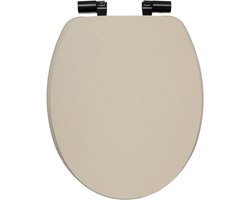WC-bril - Toiletbril Linnen - Badkamer Vernieuwen - Modieuze Ronde Vorm - 1 Count - Beige