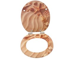 Wc-bril-Toiletbril met automatische afdaling- MDF- softclose scharnier- eenvoudige reiniging- afneembare wc-bril-eenvoudige montage- 150 kg belastbaar（gele zeester）