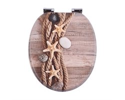 WC-bril - Toiletbril – Voor Toilet & Badkamer – Soft-Close – Hout - Met print