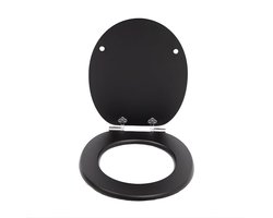 WC-bril - Toiletbril - Voor Toilet & Badkamer – Soft-Close – Hout - Zwart