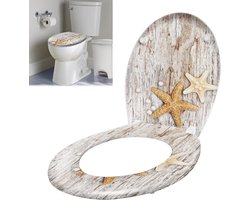 Wc-bril, toiletdeksel, softclosemechanisme met softclose, universele maat, toiletbril van hard plastic, wc-deksel van duroplast, parelzeester