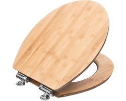 WC-bril van Echt Bamboe Hout met Softclose Mechanisme