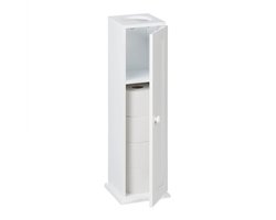 wc kastje - 2 vakken - met deur - 65x19,5x19,5 cm - voor toiletrollen - smal